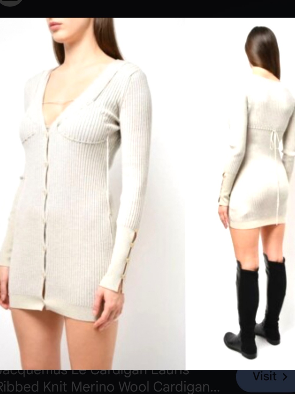 Lauris Long Sleeve Merino Wool Mini Sweater Dress JACQUEMUS - Picture 2 of 13